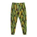 Hand-Drawn Corncob Pattern Print Jogger Pants