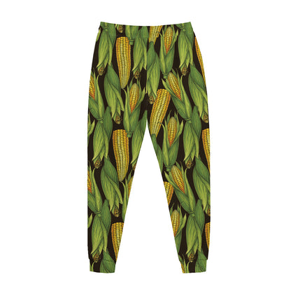 Hand-Drawn Corncob Pattern Print Jogger Pants