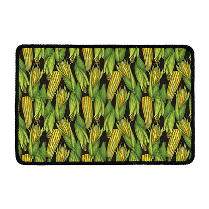 Hand-Drawn Corncob Pattern Print Kitchen Mat