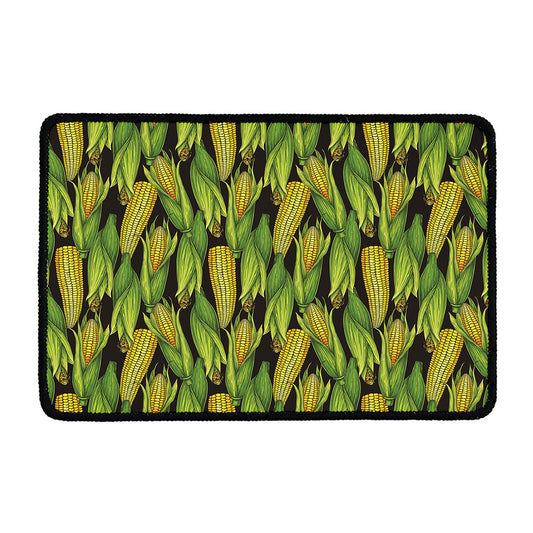 Hand-Drawn Corncob Pattern Print Kitchen Mat