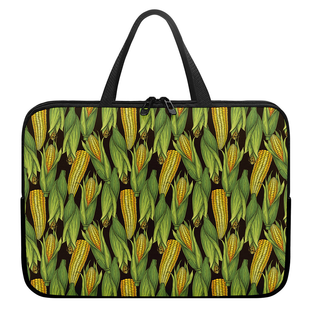 Hand-Drawn Corncob Pattern Print Laptop Sleeve With Handle