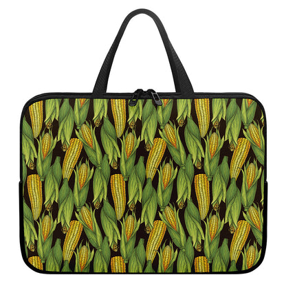 Hand-Drawn Corncob Pattern Print Laptop Sleeve With Handle