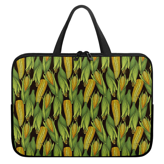 Hand-Drawn Corncob Pattern Print Laptop Sleeve With Handle