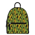 Hand-Drawn Corncob Pattern Print Leather Backpack