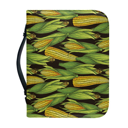 Hand-Drawn Corncob Pattern Print Leather Bible Cover