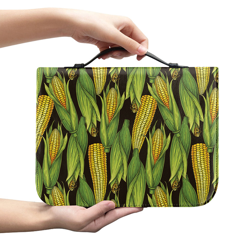 Hand-Drawn Corncob Pattern Print Leather Bible Cover