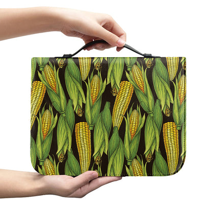 Hand-Drawn Corncob Pattern Print Leather Bible Cover