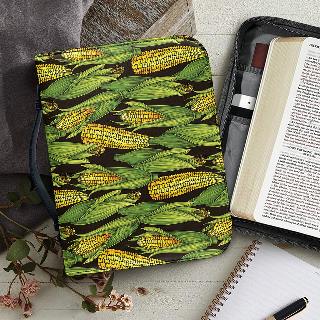 Hand-Drawn Corncob Pattern Print Leather Bible Cover