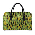 Hand-Drawn Corncob Pattern Print Leather Duffel Bag