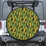 Hand-Drawn Corncob Pattern Print Leather Spare Tire Cover