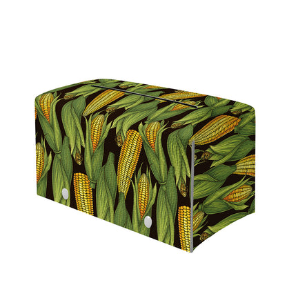 Hand-Drawn Corncob Pattern Print Leather Tissue Box Cover