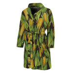 Hand-Drawn Corncob Pattern Print Men's Bathrobe