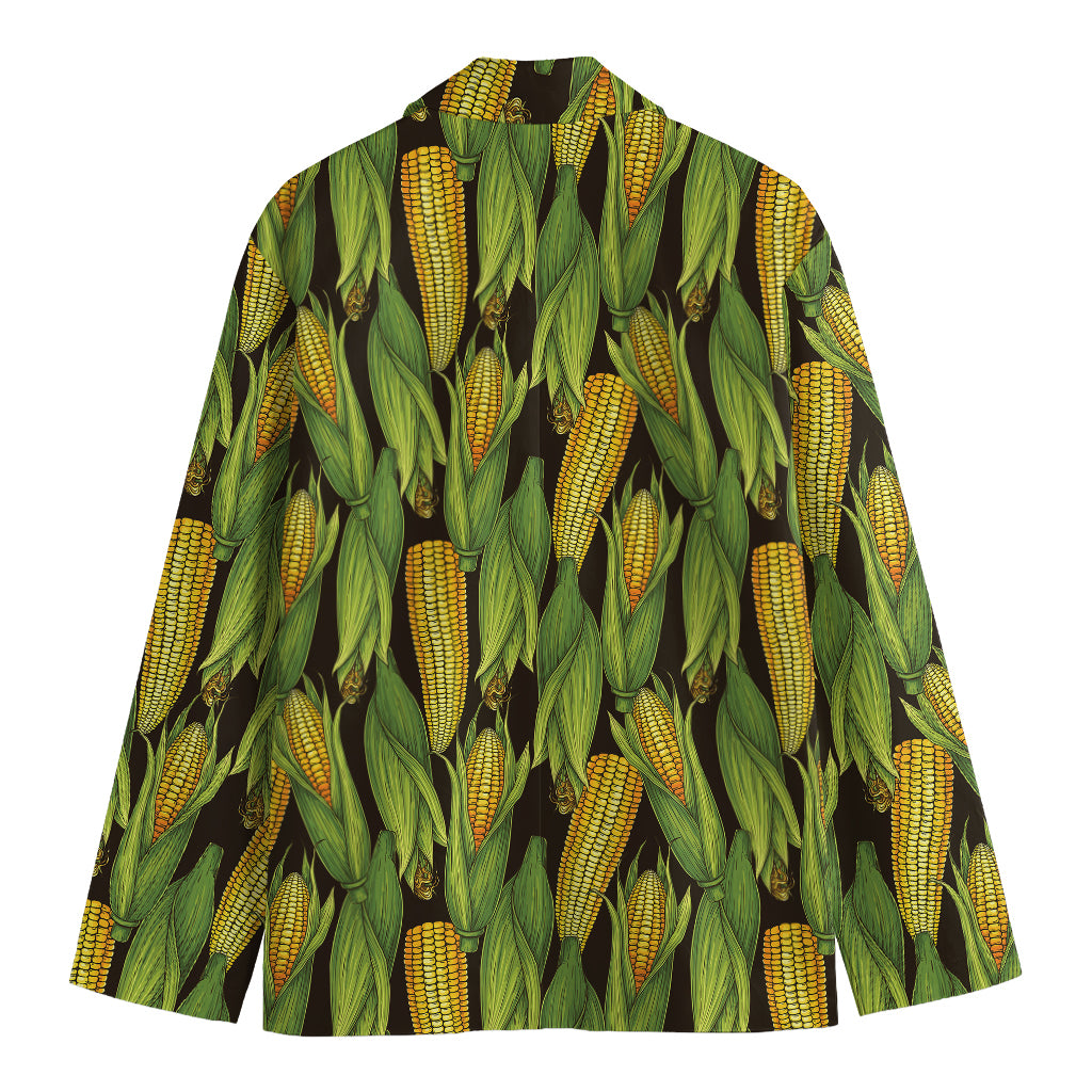 Hand-Drawn Corncob Pattern Print Men's Blazer