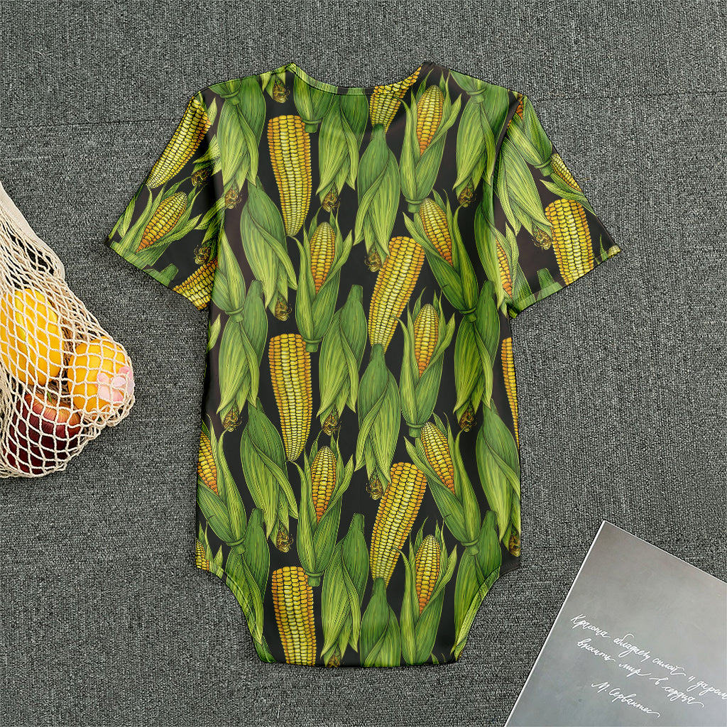 Hand-Drawn Corncob Pattern Print Men's Bodysuit