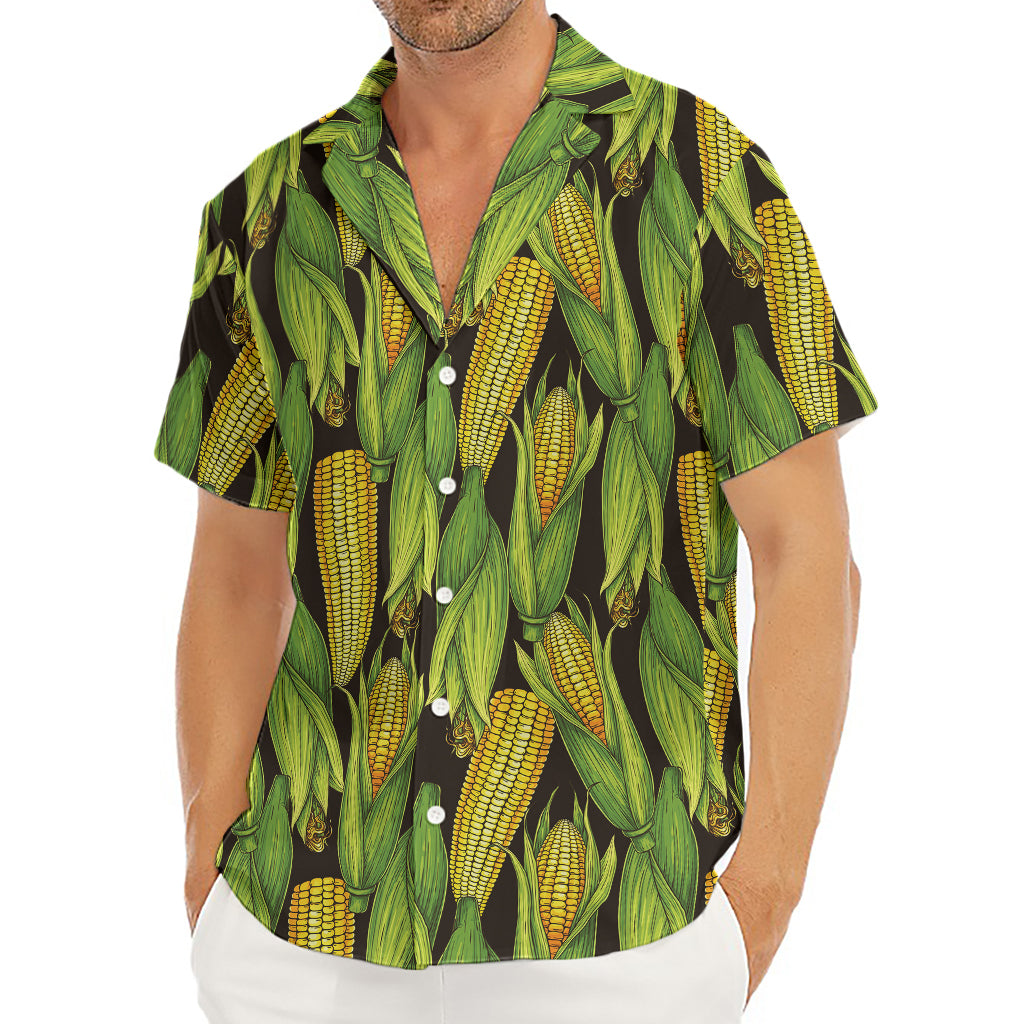 Hand-Drawn Corncob Pattern Print Men's Deep V-Neck Shirt