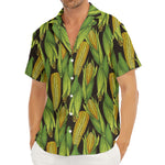Hand-Drawn Corncob Pattern Print Men's Deep V-Neck Shirt