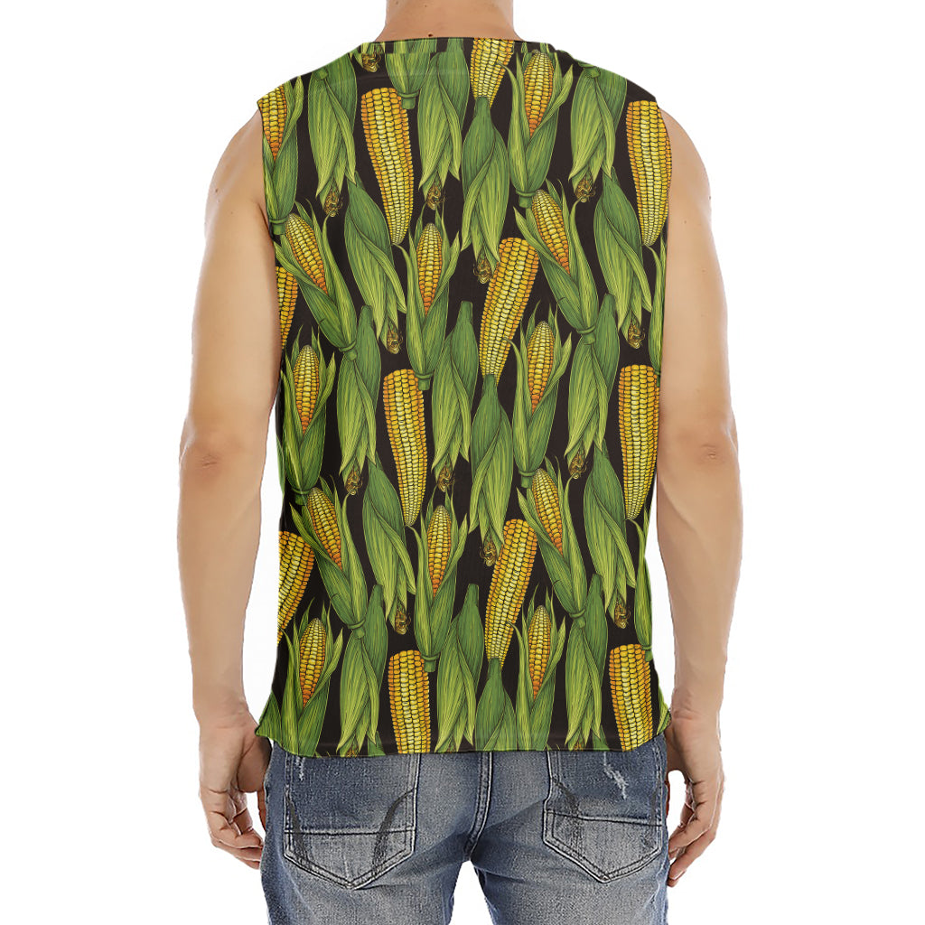 Hand-Drawn Corncob Pattern Print Men's Fitness Tank Top