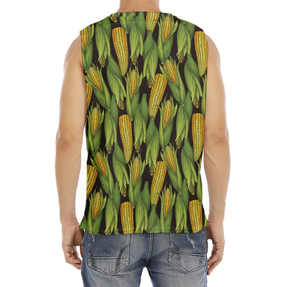 Hand-Drawn Corncob Pattern Print Men's Fitness Tank Top