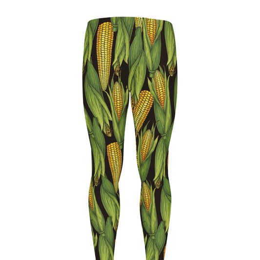 Hand-Drawn Corncob Pattern Print Men's leggings