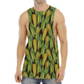 Hand-Drawn Corncob Pattern Print Men's Muscle Tank Top