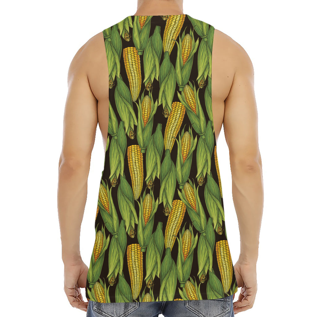 Hand-Drawn Corncob Pattern Print Men's Muscle Tank Top