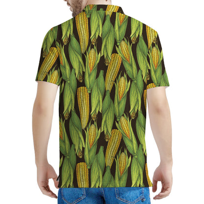 Hand-Drawn Corncob Pattern Print Men's Polo Shirt