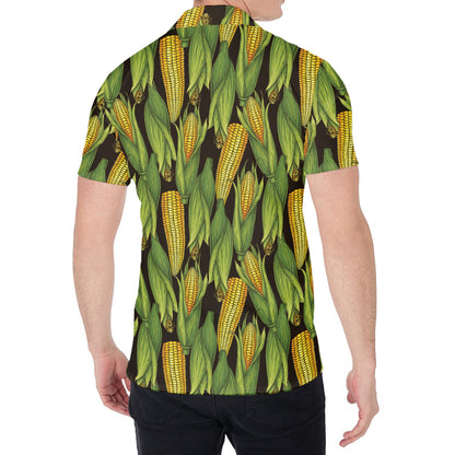 Hand-Drawn Corncob Pattern Print Men's Shirt