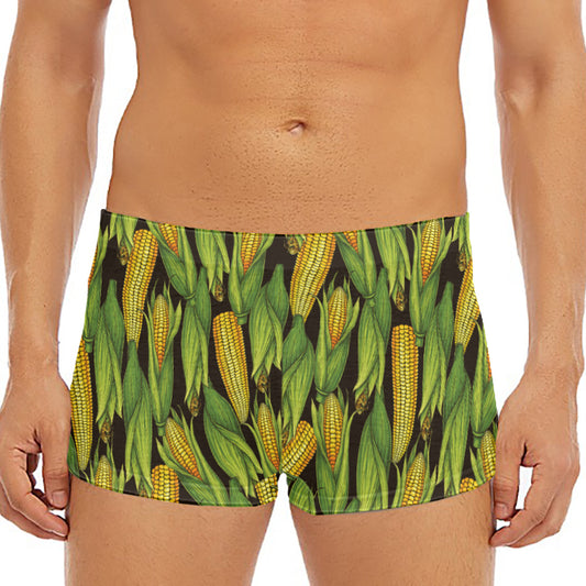 Hand-Drawn Corncob Pattern Print Men's Short Boxer Briefs