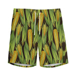 Hand-Drawn Corncob Pattern Print Men's Sports Shorts