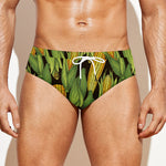 Hand-Drawn Corncob Pattern Print Men's Swim Briefs
