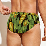 Hand-Drawn Corncob Pattern Print Men's Swim Briefs