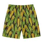 Hand-Drawn Corncob Pattern Print Men's Swim Trunks