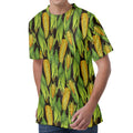 Hand-Drawn Corncob Pattern Print Men's Velvet T-Shirt