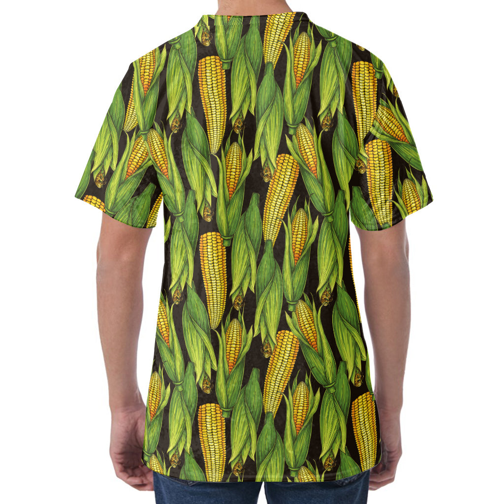 Hand-Drawn Corncob Pattern Print Men's Velvet T-Shirt