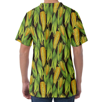 Hand-Drawn Corncob Pattern Print Men's Velvet T-Shirt