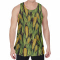 Hand-Drawn Corncob Pattern Print Men's Velvet Tank Top