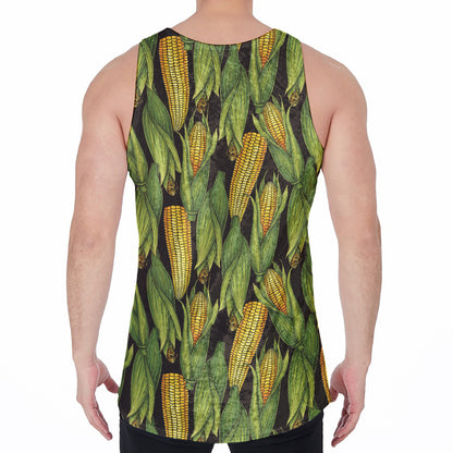 Hand-Drawn Corncob Pattern Print Men's Velvet Tank Top