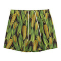 Hand-Drawn Corncob Pattern Print Mesh Shorts