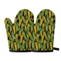Hand-Drawn Corncob Pattern Print Oven Mitts