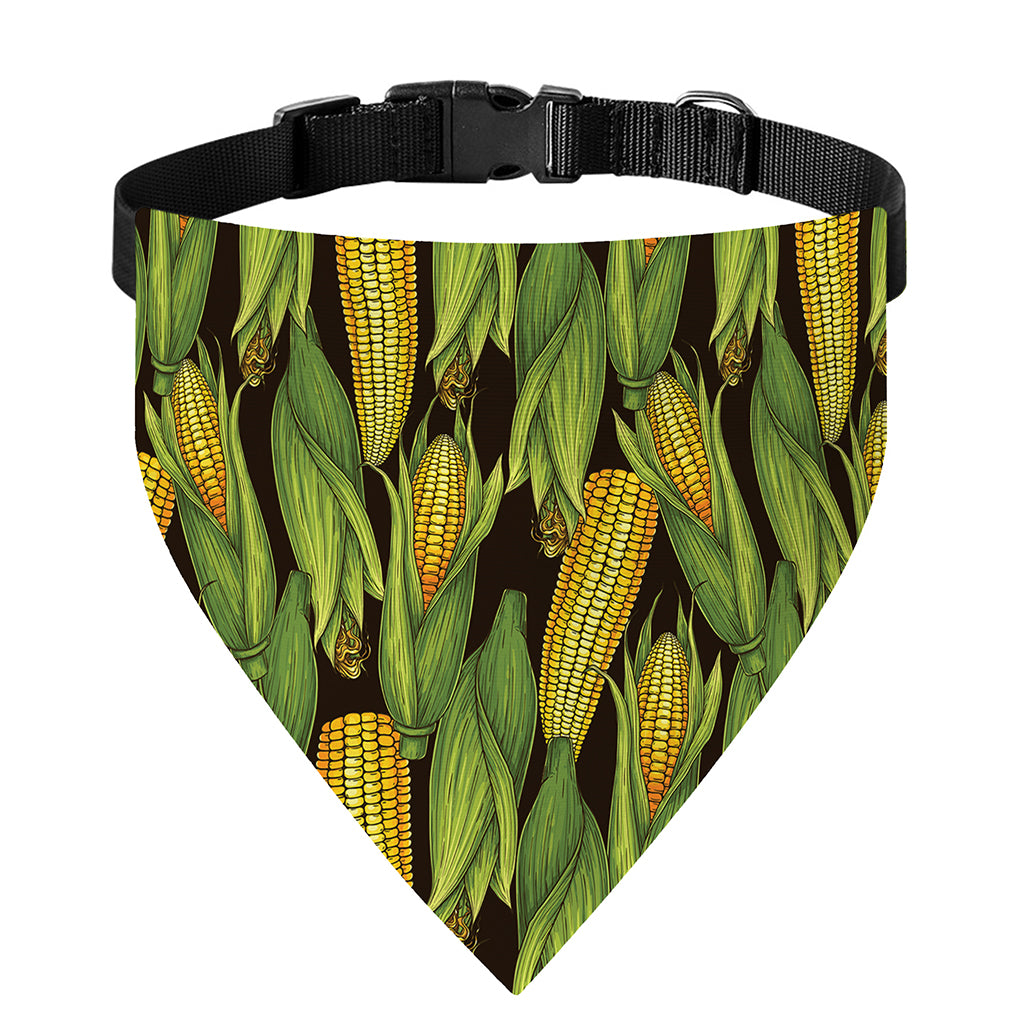 Hand-Drawn Corncob Pattern Print Over The Collar Dog Bandana