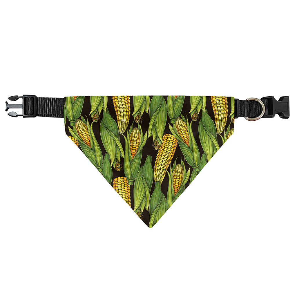 Hand-Drawn Corncob Pattern Print Over The Collar Dog Bandana
