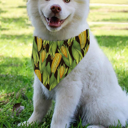 Hand-Drawn Corncob Pattern Print Over The Collar Dog Bandana