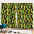 Hand-Drawn Corncob Pattern Print Pencil Pleat Curtains