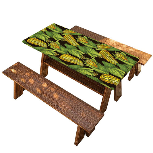 Hand-Drawn Corncob Pattern Print Picnic Table Cover