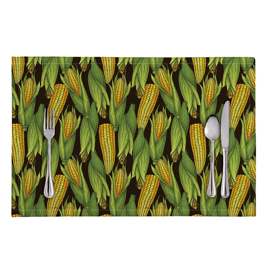 Hand-Drawn Corncob Pattern Print Placemat