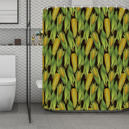 Hand-Drawn Corncob Pattern Print Polyester Shower Curtain