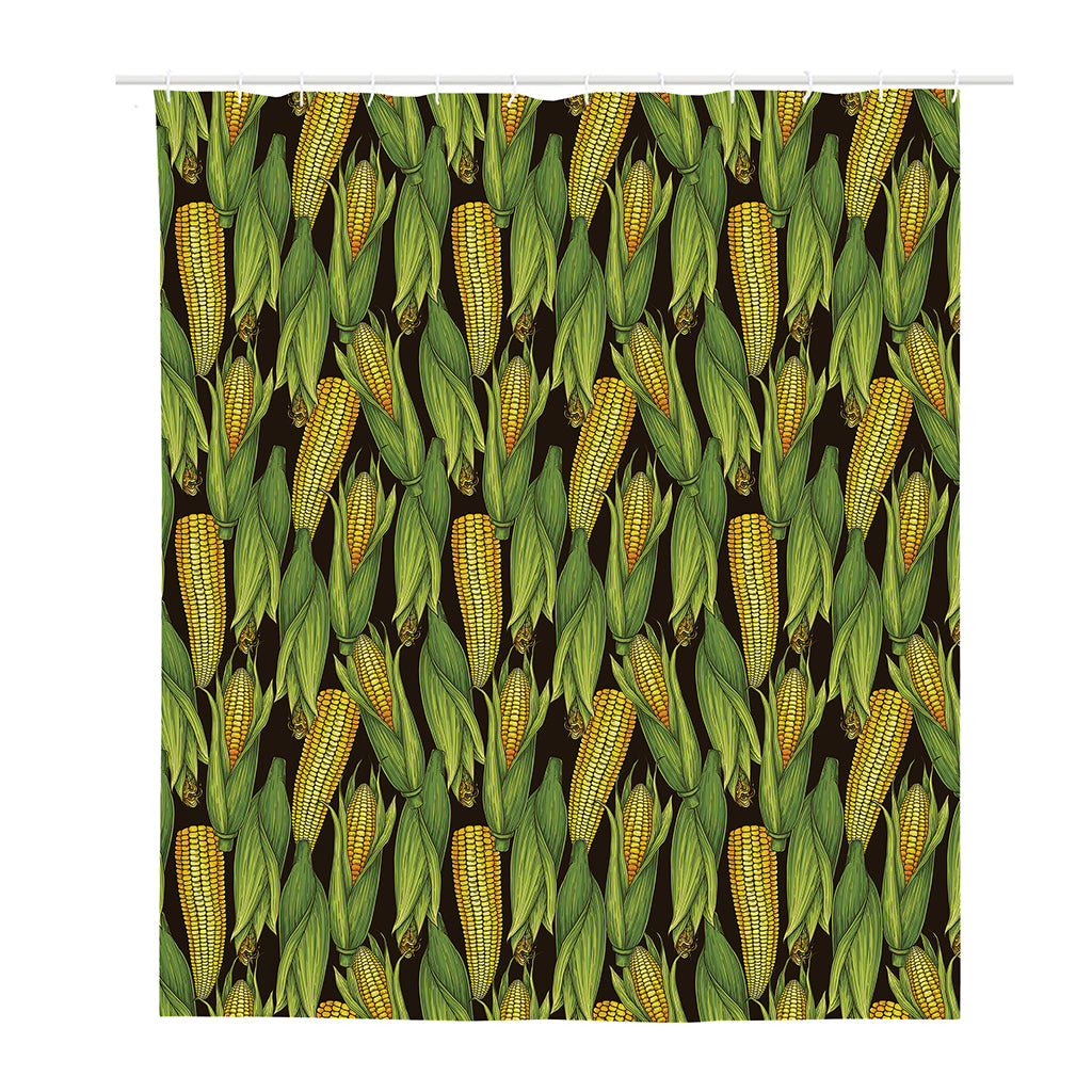 Hand-Drawn Corncob Pattern Print Polyester Shower Curtain