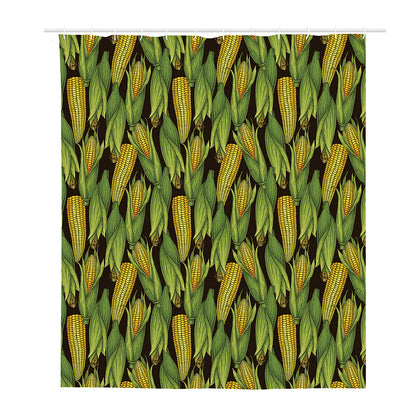 Hand-Drawn Corncob Pattern Print Polyester Shower Curtain