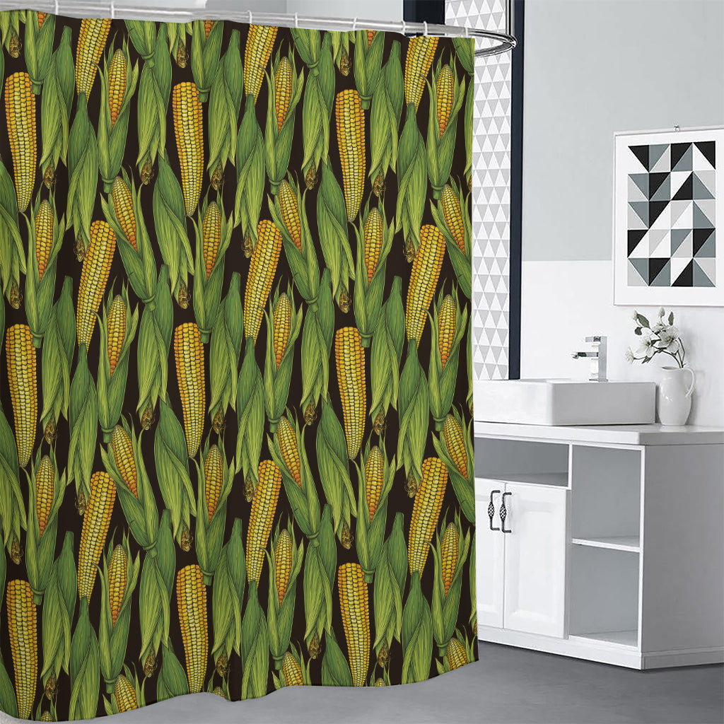 Hand-Drawn Corncob Pattern Print Premium Shower Curtain