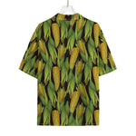 Hand-Drawn Corncob Pattern Print Rayon Hawaiian Shirt